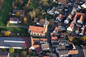 Vue aérienne de Quartier Ingenheim in Billigheim-Ingenheim dans le département Rhénanie-Palatinat, Allemagne