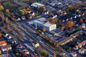 Vue aérienne de Gare Kandel à Kandel dans le département Rhénanie-Palatinat, Allemagne