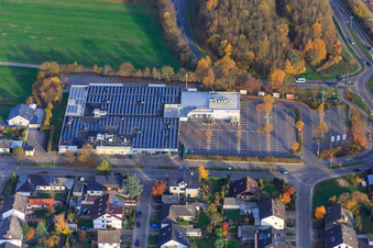 Vue aérienne de EDEKA Kissel SBK Kandel à Kandel dans le département Rhénanie-Palatinat, Allemagne