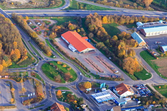 Vue aérienne de LIDL à Kandel dans le département Rhénanie-Palatinat, Allemagne