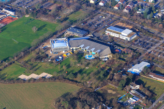 Vue aérienne de Bain de ventilateur Karlsruhe à le quartier Hagsfeld in Karlsruhe dans le département Bade-Wurtemberg, Allemagne