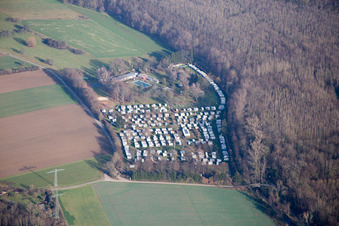 Vue aérienne de Ligue légère Karlsruhe eV à le quartier Hagsfeld in Karlsruhe dans le département Bade-Wurtemberg, Allemagne