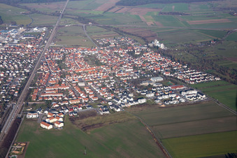 Vue oblique de Quartier Friedrichstal in Stutensee dans le département Bade-Wurtemberg, Allemagne