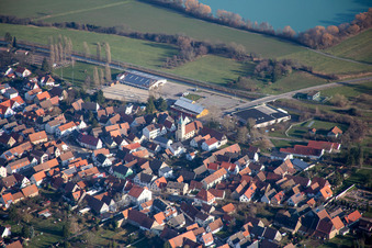 Vue aérienne de Salle de discours à le quartier Spöck in Stutensee dans le département Bade-Wurtemberg, Allemagne