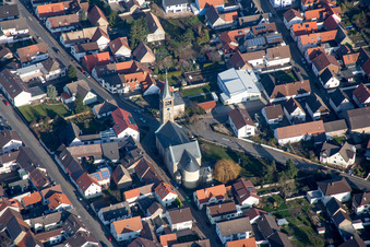 Vue oblique de Quartier Neuthard in Karlsdorf-Neuthard dans le département Bade-Wurtemberg, Allemagne