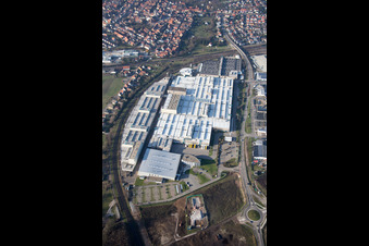 Photographie aérienne de Locaux de l'usine SEW-EURODRIVE GmbH & Co KG à le quartier Graben in Graben-Neudorf dans le département Bade-Wurtemberg, Allemagne