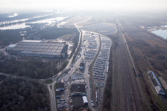 Lauterbourg dans le département Bas Rhin, France depuis l'avion