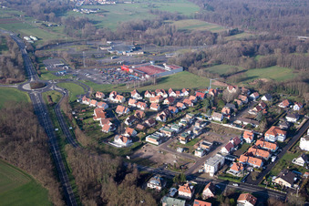 Lauterbourg dans le département Bas Rhin, France d'un drone