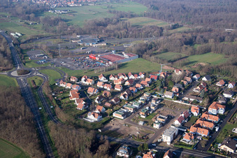 Vue aérienne de Lauterbourg dans le département Bas Rhin, France