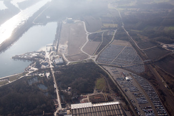 Vue oblique de Lauterbourg dans le département Bas Rhin, France