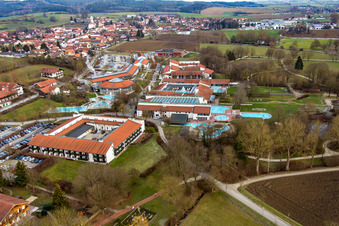 Vue aérienne de Thermes de Rottal à le quartier Aunham in Bad Birnbach dans le département Bavière, Allemagne
