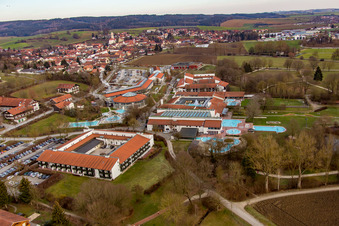 Vue aérienne de Thermes de Rottal à le quartier Aunham in Bad Birnbach dans le département Bavière, Allemagne