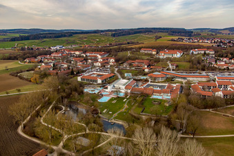 Thermes de Rottal à le quartier Aunham in Bad Birnbach dans le département Bavière, Allemagne depuis l'avion