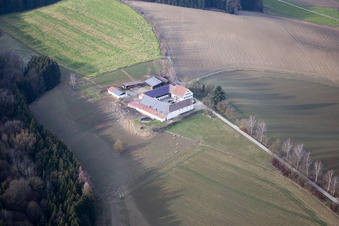 Vue aérienne de Hiver à le quartier Brombach in Bad Birnbach dans le département Bavière, Allemagne