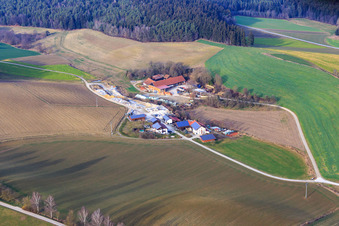 Vue aérienne de Andreas Kantner commerce de pierres naturelles à le quartier Brombach in Bad Birnbach dans le département Bavière, Allemagne