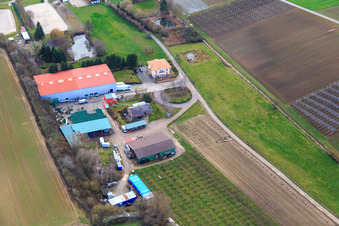 Vue aérienne de Obsthof Zirker KG à Herxheim bei Landau dans le département Rhénanie-Palatinat, Allemagne