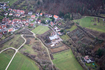 Vue aérienne de Waldstr à le quartier Gleishorbach in Gleiszellen-Gleishorbach dans le département Rhénanie-Palatinat, Allemagne