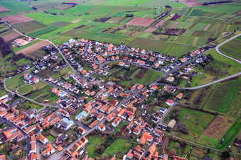 Vue aérienne de Rue Schweppenhäuser à Oberotterbach dans le département Rhénanie-Palatinat, Allemagne