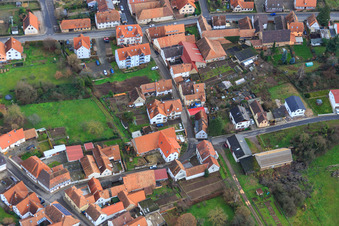 Vue aérienne de Marktstr à Oberotterbach dans le département Rhénanie-Palatinat, Allemagne
