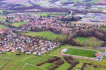 Vue oblique de Quartier Altenstadt in Wissembourg dans le département Bas Rhin, France