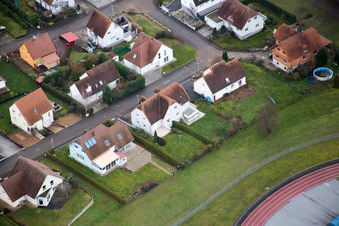Quartier Altenstadt in Wissembourg dans le département Bas Rhin, France vue d'en haut