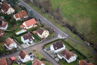 Quartier Altenstadt in Wissembourg dans le département Bas Rhin, France depuis l'avion