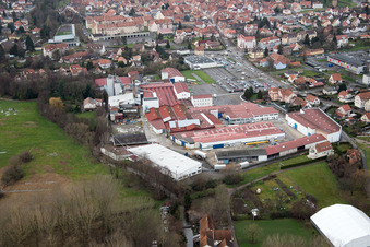 Vue aérienne de Burstner SA à Wissembourg dans le département Bas Rhin, France