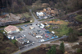 Vue aérienne de Eurovia à le quartier Altenstadt in Wissembourg dans le département Bas Rhin, France