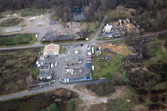 Vue aérienne de Eurovia à le quartier Altenstadt in Wissembourg dans le département Bas Rhin, France