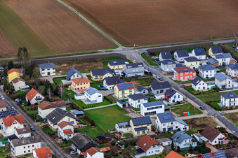 Vue aérienne de Dans le buisson de sureau à Minfeld dans le département Rhénanie-Palatinat, Allemagne
