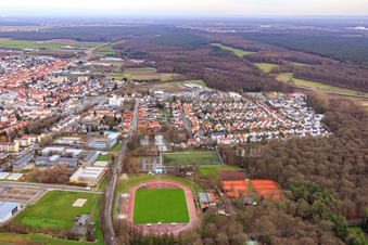 Vue aérienne de Stade Bienwald à Kandel dans le département Rhénanie-Palatinat, Allemagne
