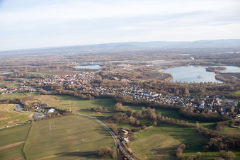 Vue d'oiseau de Lauterbourg dans le département Bas Rhin, France