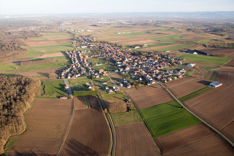 Vue aérienne de Salmbach dans le département Bas Rhin, France