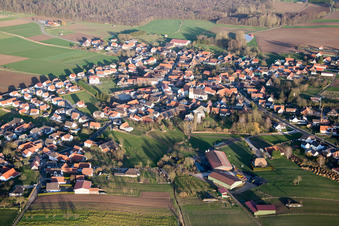 Salmbach dans le département Bas Rhin, France depuis l'avion