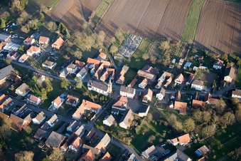 Vue d'oiseau de Siegen dans le département Bas Rhin, France