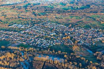 Photographie aérienne de Ilingen à le quartier Illingen in Elchesheim-Illingen dans le département Bade-Wurtemberg, Allemagne