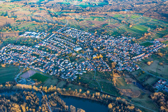Vue aérienne de Quartier Illingen in Elchesheim-Illingen dans le département Bade-Wurtemberg, Allemagne