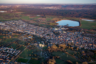 Vue aérienne de De l'ouest à Durmersheim dans le département Bade-Wurtemberg, Allemagne