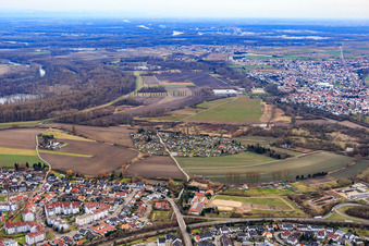 Vue aérienne de Piège à balles pour jardinier potager à Speyer dans le département Rhénanie-Palatinat, Allemagne