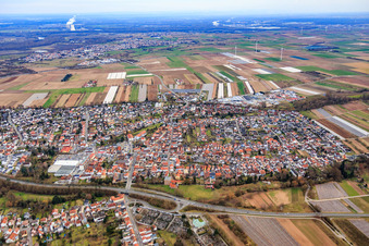 Vue aérienne de Vue du nord à Dudenhofen dans le département Rhénanie-Palatinat, Allemagne