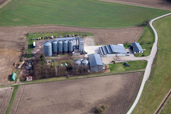 Vue aérienne de Commerce de détail de Bolz à le quartier Rußheim in Dettenheim dans le département Bade-Wurtemberg, Allemagne