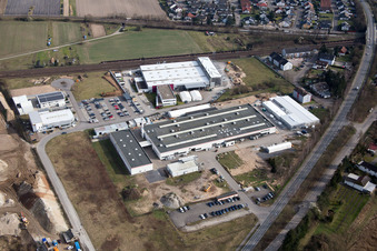 Photographie aérienne de Parc industriel Siemensstr à le quartier Neudorf in Graben-Neudorf dans le département Bade-Wurtemberg, Allemagne