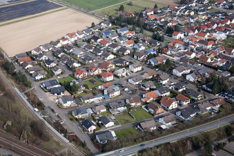 Vue oblique de Quartier Neudorf in Graben-Neudorf dans le département Bade-Wurtemberg, Allemagne