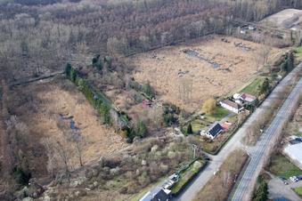 Photographie aérienne de À Bruhrain à le quartier Neudorf in Graben-Neudorf dans le département Bade-Wurtemberg, Allemagne