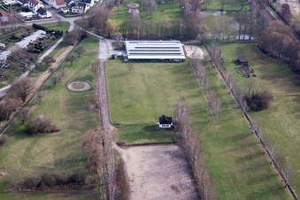 Vue aérienne de Club d'équitation et de conduite eV à le quartier Graben in Graben-Neudorf dans le département Bade-Wurtemberg, Allemagne