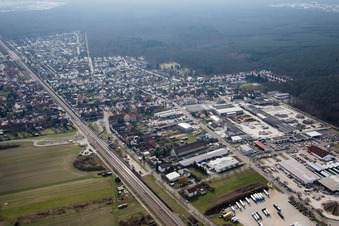 Quartier Friedrichstal in Stutensee dans le département Bade-Wurtemberg, Allemagne d'en haut