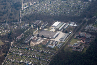 Vue oblique de Quartier Rintheim in Karlsruhe dans le département Bade-Wurtemberg, Allemagne