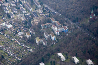 Quartier Oststadt in Karlsruhe dans le département Bade-Wurtemberg, Allemagne vue d'en haut