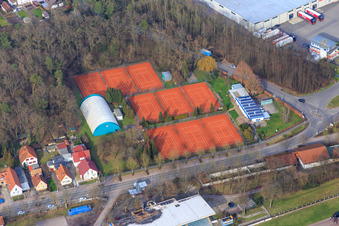 Vue aérienne de Club de tennis BW-Herxheim eV à Herxheim bei Landau dans le département Rhénanie-Palatinat, Allemagne