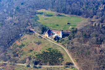 Vue oblique de Slevogthof à Leinsweiler dans le département Rhénanie-Palatinat, Allemagne